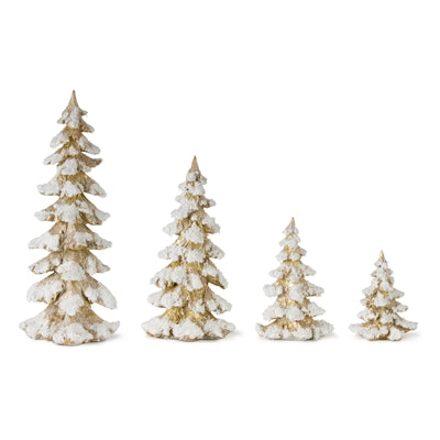 Set of 4 Gold Winter Woodland Trees