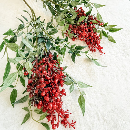 Set of 2 35" Holiday Pepper Berry Sprays