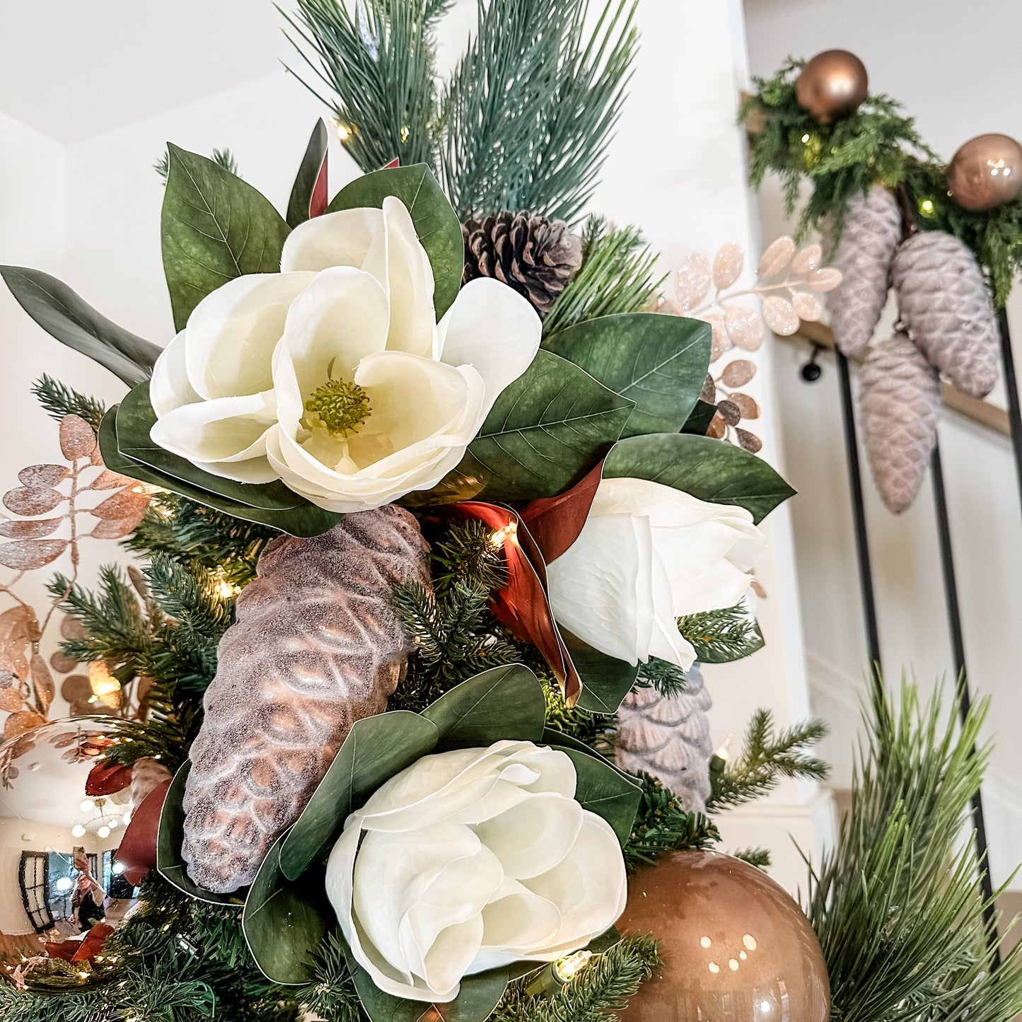 Set of 2 Frosted Iced Glass Pinecones