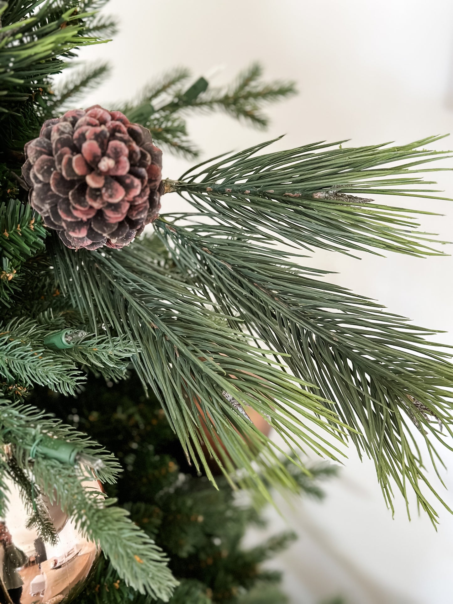 Set of 2 Real Touch Long Needle Pine & Pinecone Pick