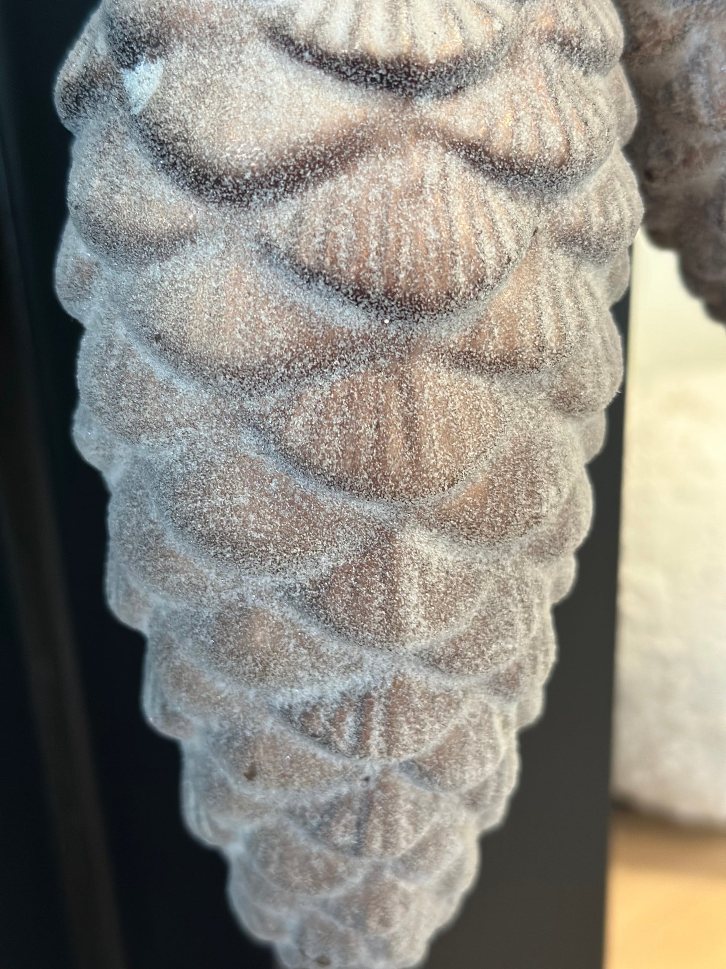 Set of 2 Frosted Iced Glass Pinecones