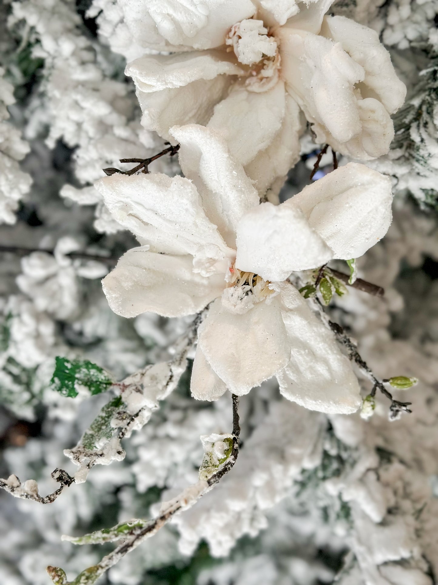 36" Snowy Magnolia Flower Pick