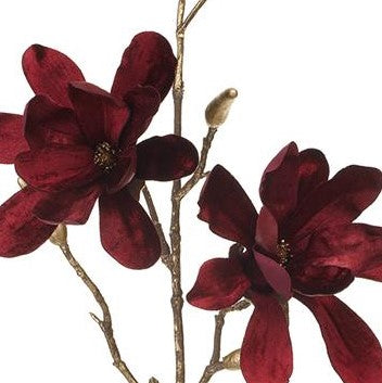 Set of 3 Shimmer Velvet Magnolia Flower Sprays