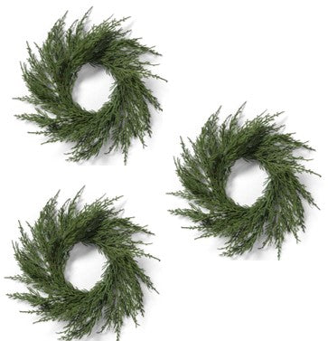 Set of 3 Mini Real Touch Juniper Wreaths