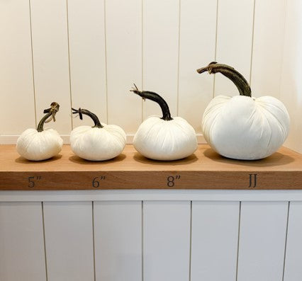 Silk Velvet Pumpkins with Natural Stems