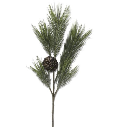 Set of 2 Real Touch Long Needle Pine & Pinecone Pick