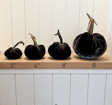 Silk Velvet Pumpkins with Natural Stems