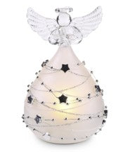 Illuminated LED Starlit Serenity Frosted Glass Angel