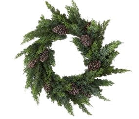 24" Real Touch Cypress Wreath