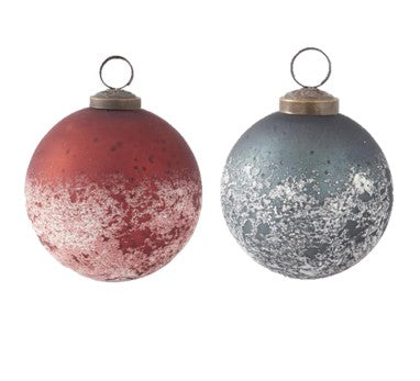 Snow Kissed Frosted Mercury Glass Ornament Sets