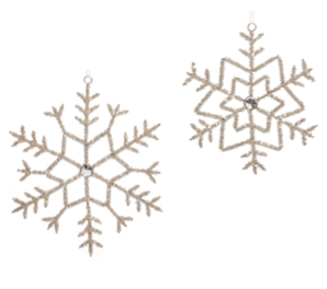 Set of 3 Beaded Snowflake Ornaments